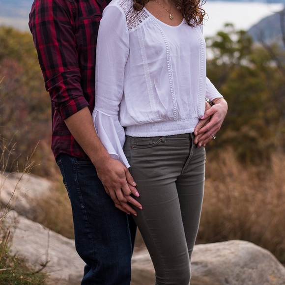 White cinched shirt - Picture 1 of 5